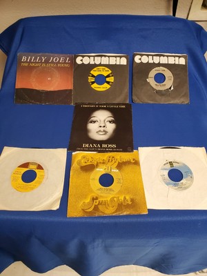 Lot of 7 45's Records Jukebox 7'' 45 rpm  Johnny Cash, Stevie Wonder, Eagles