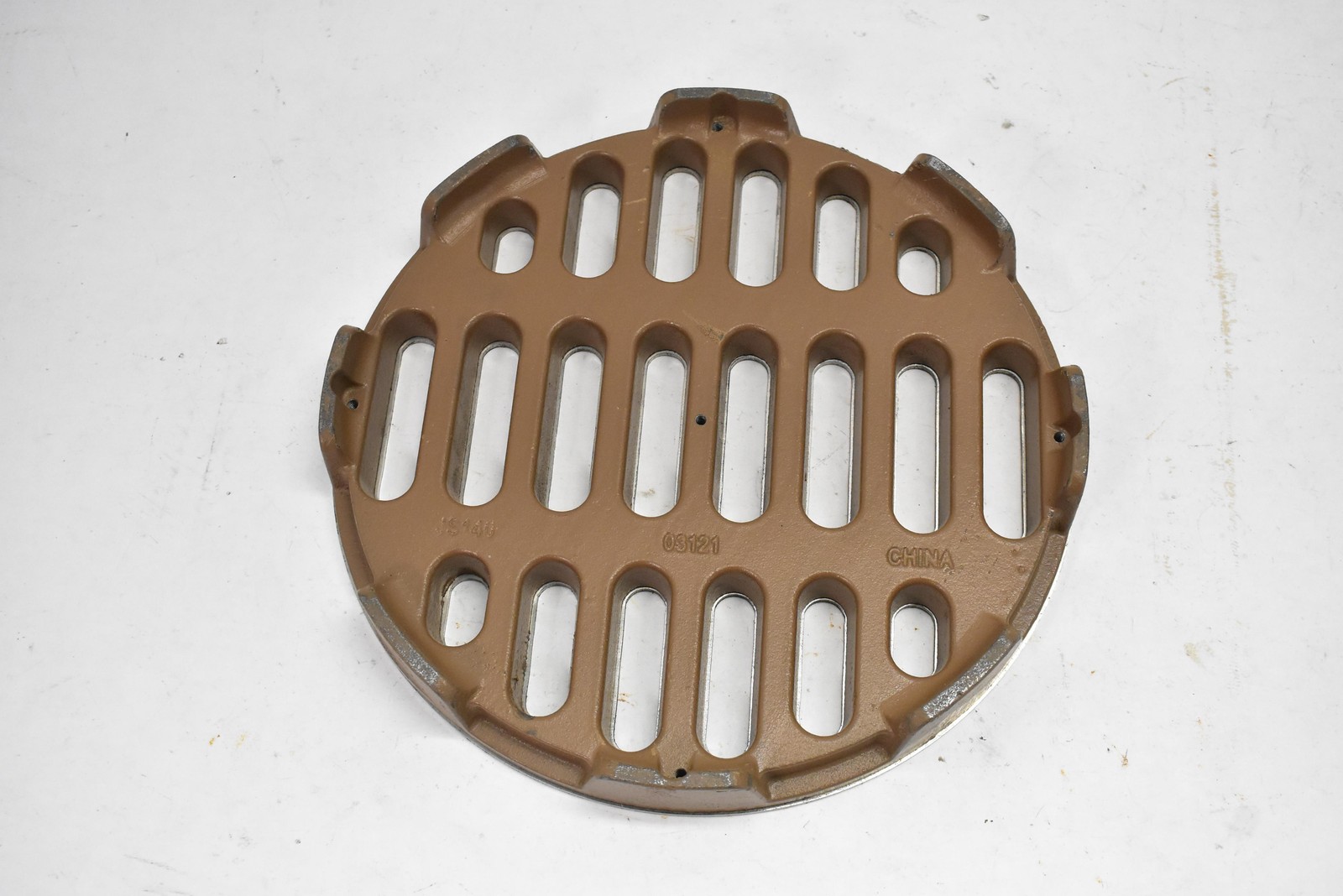 Round Floor Drain Grate Cover Cast Iron Base Stainless Slotted Heavy Duty 10.75"