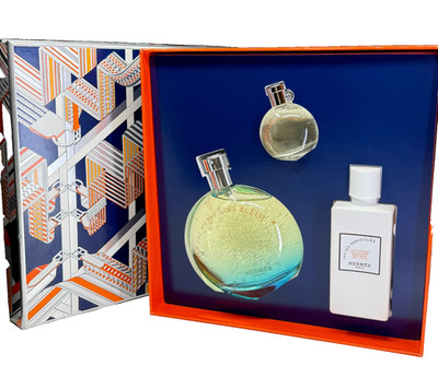 NEW Hermes Eau des Merveilles Bleue EDT Spray 3 piece Set NIB