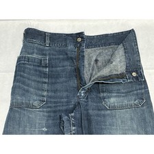 US Navy Denim Blue Jean Seafarer Dungaree Men's Bell Bottom 32" Waist Vintage