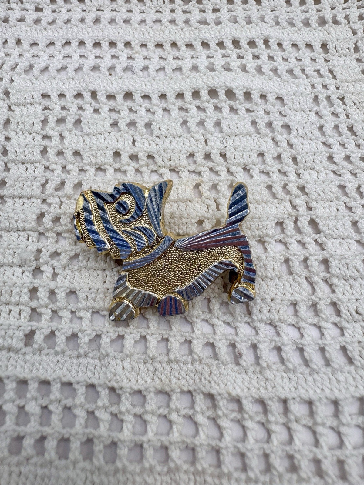 Signed West Germany MCM Scotty Dog Brooch Pin 1 1/8 Inch