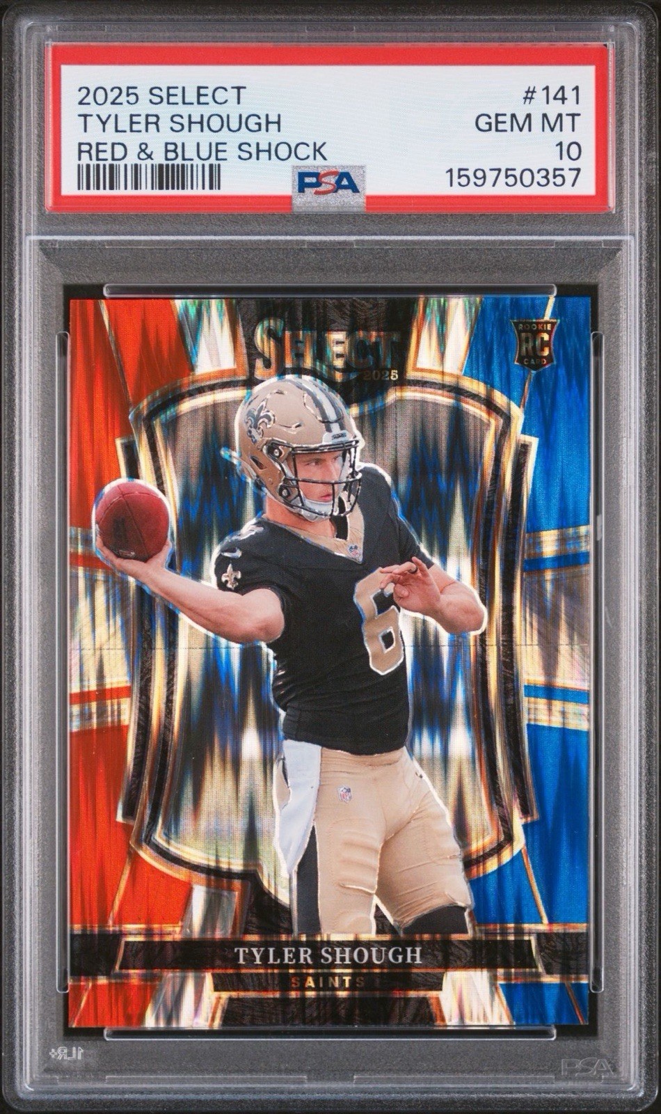Tyler Shough Panini Select #141 Red & Blue Shock