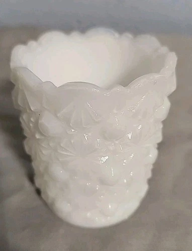 Vintage Daisy and Button WESTMORELAND White Milk Glass Votive/Toothpick Holder