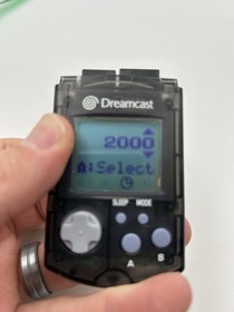 Sega Dreamcast Visual Memory Unit VMU HKT-7000 Clear Black Smoke US Vers Tested