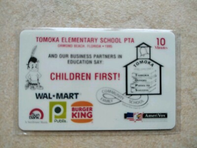 #244 /Phonecard Amerivox Testcard sample 30ex tomoka Wal mart Burger king
