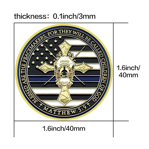 US Matthew Cross Commemorative Coin Policy Officer's Prayer Challenge Coin Gift - Picture 7 of 13