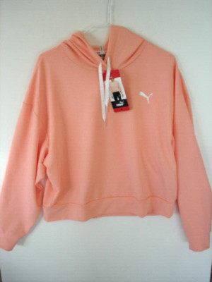 Puma Sweatshirt Hoodie Keeps You Dry Logo Long Sleeve Apricot Blush M