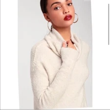 NWT Free People Stormy Fuzzy Cowl Neck Sweater