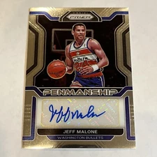 Jeff Malone 2021-22 Panini Prizm #PM-JML Penmanship Auto Washington Bullets