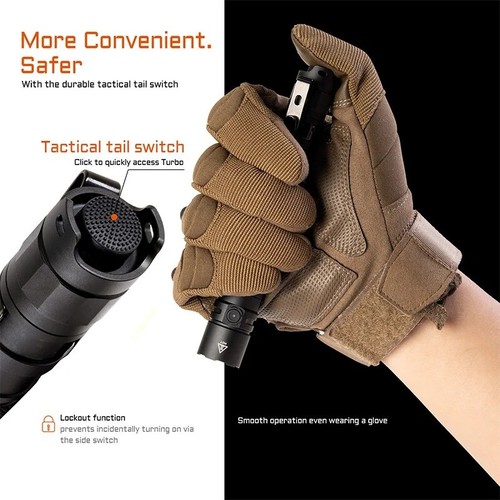 ACEBEAM TAC 2AA LED flashlight 1600 lumen 181 meters portable EDC flashlight - Picture 5 of 15