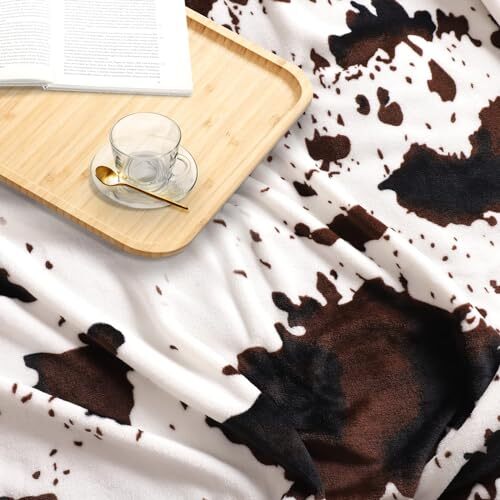 King Size Blanket Soft Cozy Cow Blanket for Couch 90"x108"-King Dark Cow Print - Picture 8 of 8
