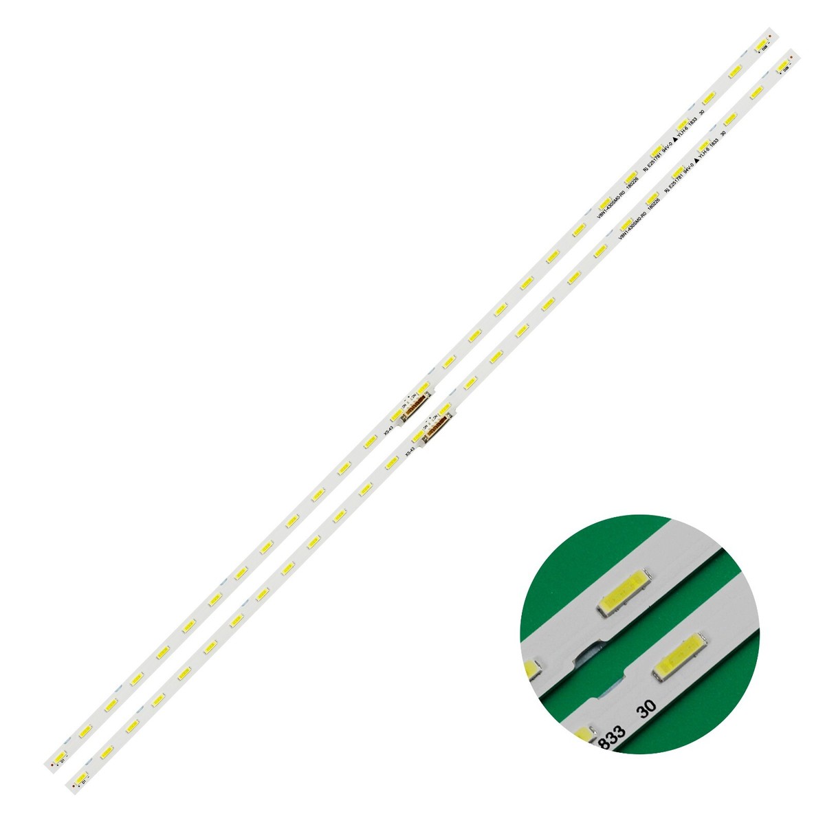 Kit/2pcs LED Strips For 43''-NEW EDGE-28ea-180223-7020 V8N1-430SM0
