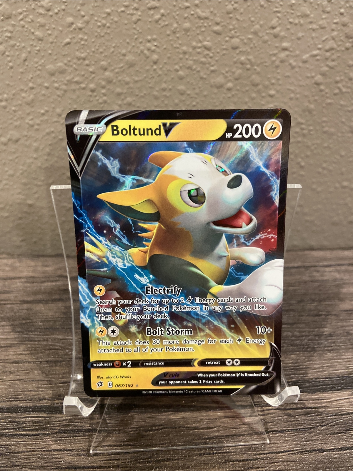 Pokémon TCG Boltund V Rebel Clash 067/192 Holo Ultra Rare, NM/M!!