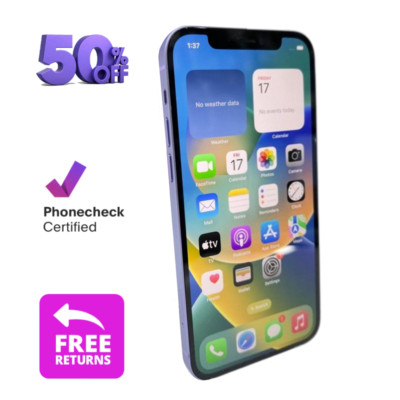 Apple iPhone 12 64-128GB Fully Unlocked AT&T Screen 6.1'' Face ID 5G Pristine