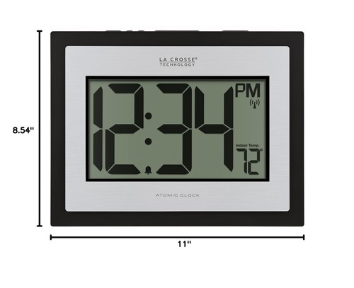 La Crosse Technology 513-1422S Atomic Digital Silver Clock with Indoor Temper... - Picture 7 of 7