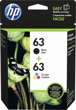HP #63 Combo Ink Cartridges 63 Black & Color NEW GENUINE