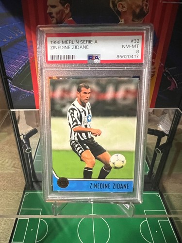 ZINEDINE ZIDANE 1999 Merlin Serie A 2000 #32 PSA 8 ULTRA RARE - Picture 3 of 17