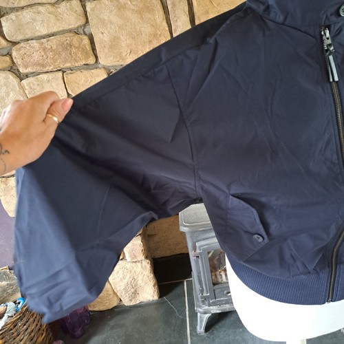 Fred Perry Damen marineblau Fledermaus Harrington Jacke UK 8 neu mit Etikett UVP 195 £ - Bild 3 von 18