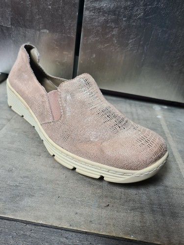 Zapatillas rosa RIEKER TALLA 41 cuero auténtico plata como nuevas #S379 - Imagen 3 de 10