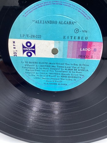 ALEJANDRO ALGARA (76’ ORFEON MEXICO 3x VINYL LP) Nm- - Picture 12 of 19