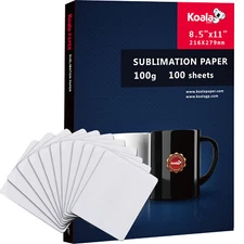 Bundle Koala Sublimation Paper 8.5x11 100 Sheets + 11Pcs Sublimation Blank Pads