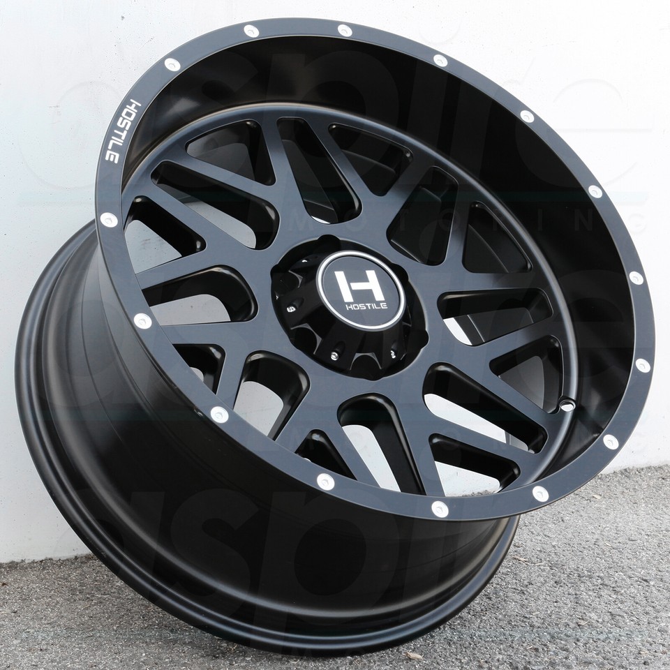 Hostile H108 Sprocket 20x10 6x5.5/6x139.7 19 Full Black Wheels(4) 106.