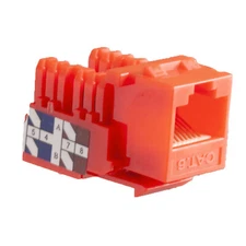 10 Pack Lot - CAT6 RJ45 110 Punch Down Keystone Modular Snap-In Jacks - RED