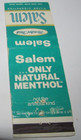 Matches Matchbook Cover Light Up a Salem Natural Menthol Filter Cigarette — photo 1