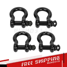 4 Pack D Ring Shackle w 7/8" Screw Pin 57,000Ibs Break Strength, 3/4" Heavy Duty