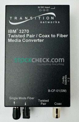 Transition Networks B-CF-01(SM) Twisted Pair/Coax to Fiber Media Converter