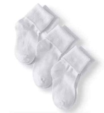 Jefferies Socks L108312 Girls 3 Pack Organic Cotton Turn Cuff Socks Size 5-6.5