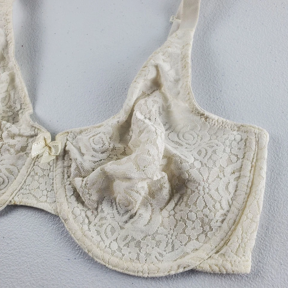 Бюстгальтер на косточках Wacoal Halo кружевной бесшовный литой регулируемый ремень 36D женский белый - Изображение 2 из 4