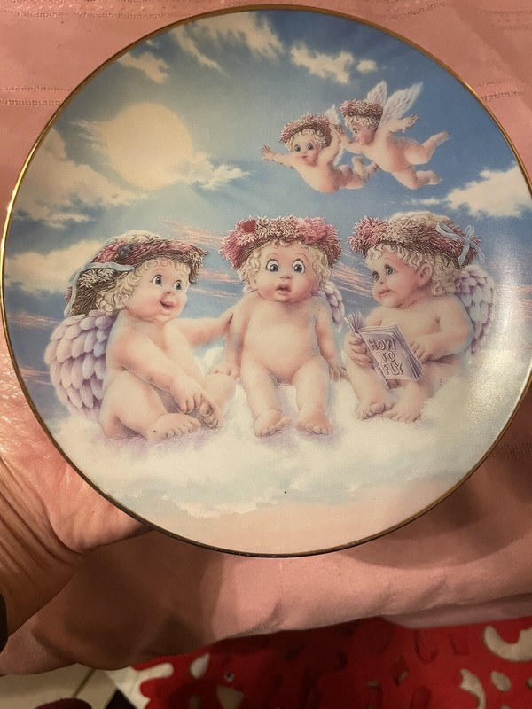 Vtg 1994 Dreamsicles The Flying Lesson Collector Plate Hamilton 6 1/2" Cherubs #