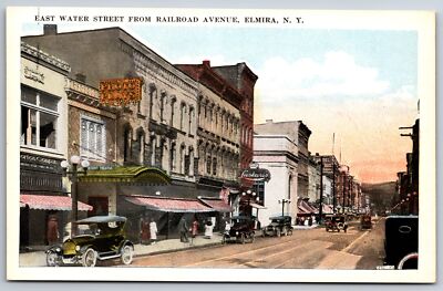 Elmira NY~East Water Street @ Railroad Avenue~Regent Theatre Photo Plays~1925