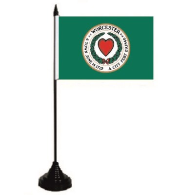 Tischflagge Worcester Massachusetts Fahne Flagge 10 x 15 cm 