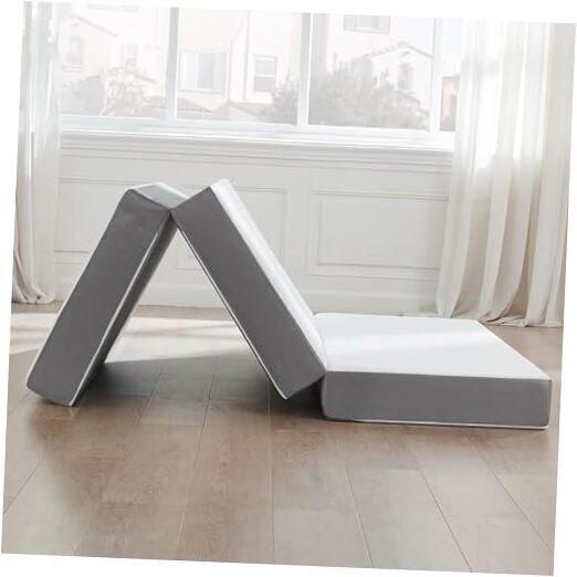 Portable Tri-Folding Capability Gel Memory Foam Mattress 31-Inch White 3-Inch