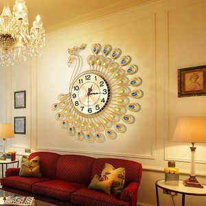 Us Home Decor | us creative gold peacock large wall clock metal living Us Home Decor | us creative gold peacock large wall clock metal living