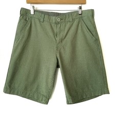Columbia Omni Shade Men's Sz 34 Shorts Flat Front Casual Golfing Gingham Green
