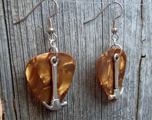 Hammer Charm Guitar Pick Earrings - Pick Your Color - Picture 18 of 27