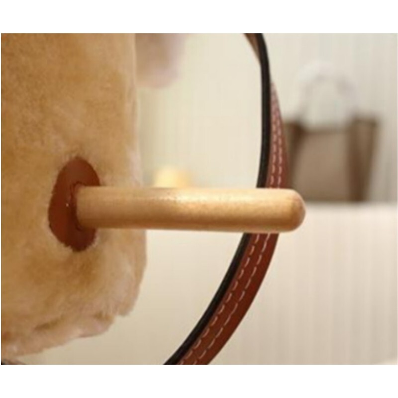 Musical Plush Horse Head Stick with wheel Safe Soft Sturdy Wooden Pole