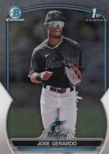 JOSE GERARDO BOWMAN CHROME PROSPECTS 1ST ROOKIE CARD RC MARLINS #BCP-195 2023