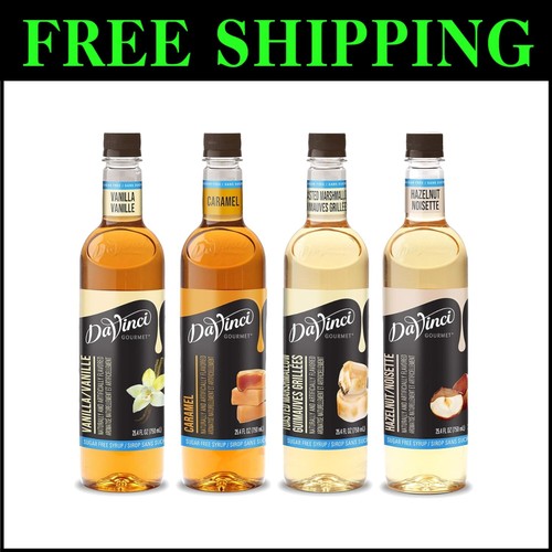 Sugar Free Syrup Variety Pack - Caramel, Hazelnut, Toasted Marshmallow & Vanilla