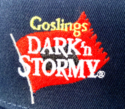 Goslings Dark Stormy Hat Golf Visor Blue Rum Bermuda Strapback Black Seal Flag