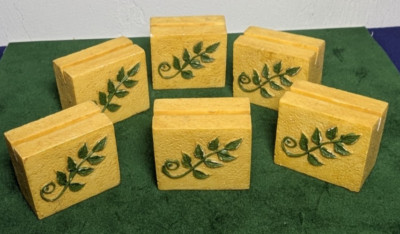6 Place Card Holders ''Leaves'' Joie de Vivre Table Mates Vintage 90's