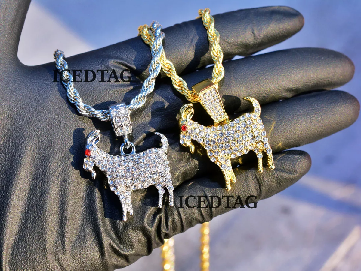 Iced out goat pendant sale