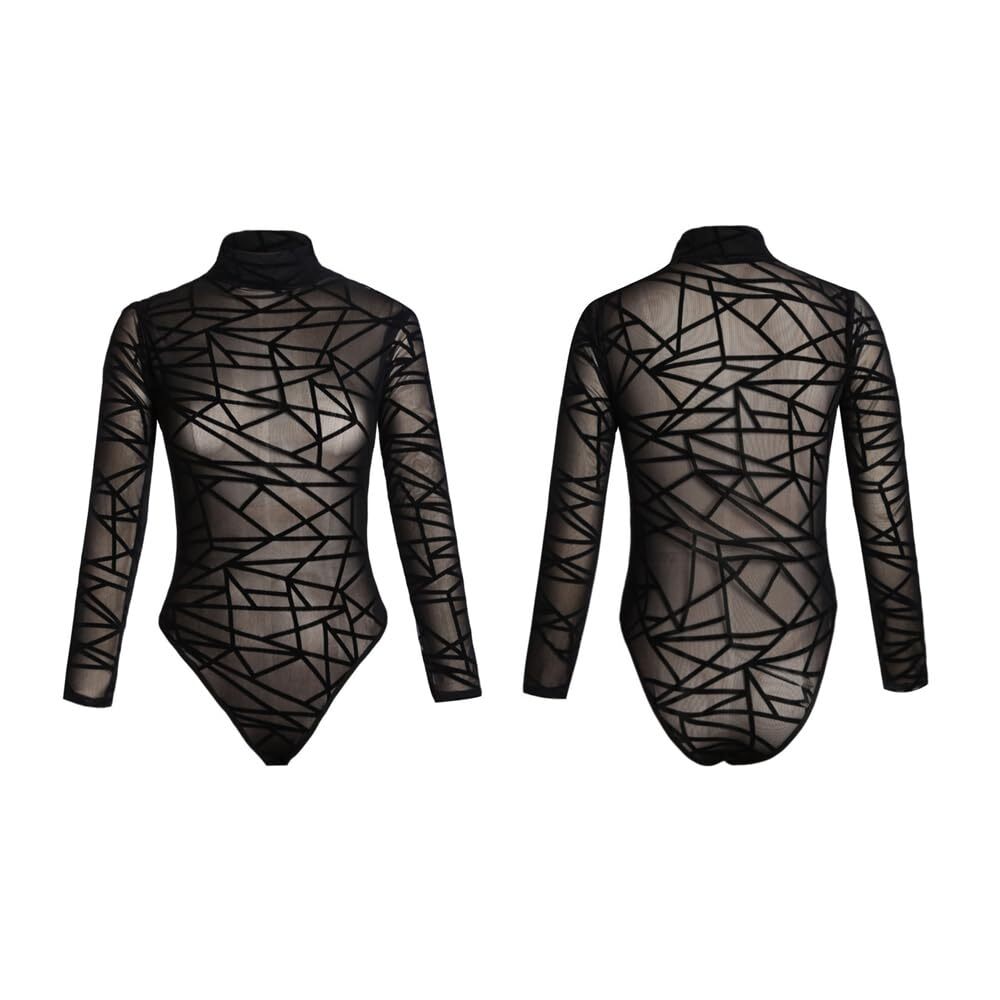 Minetom Damen Body Langarm – Elastischer Rollkragen-Bodysuit Für Party & Alltag