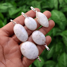Buy Moonstone Gemstone 5PCS Pendants 925 Silver Plated Handmade Lot Jewelry LP-1