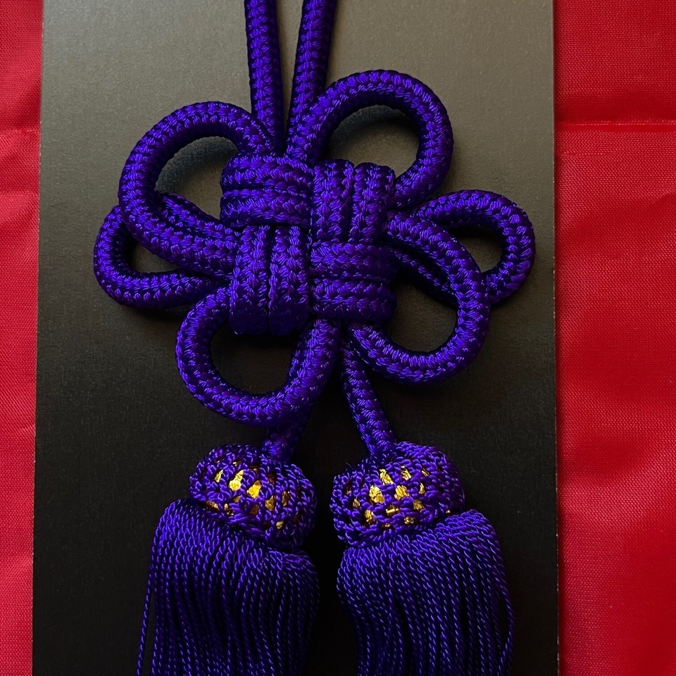 Japanese Car Accessories Hanging Tassel Purple Car Mirror Made in KYOTO