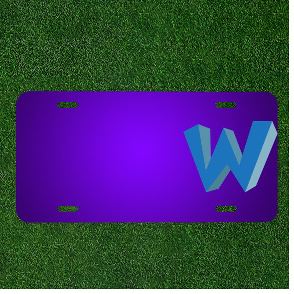 Create a Custom Personalized License Plate with Names in W Alphabet ABC Blue Design