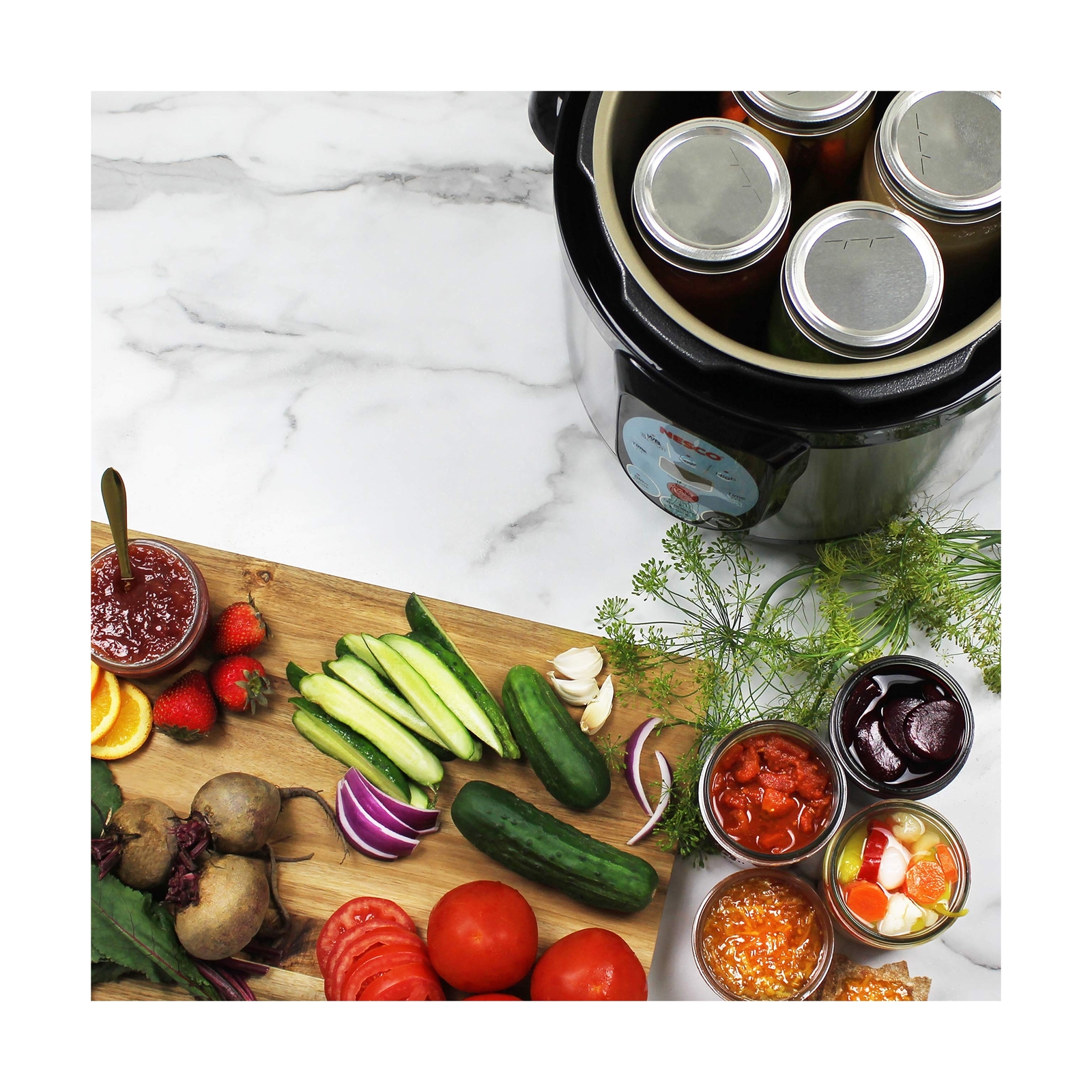 NESCO NPC-9 Smart Electric Pressure Cooker and Canner, 9.5 Quart, Stainless S...